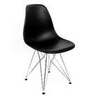 Cadeira Eames Preta - Base Eiffel Cromada