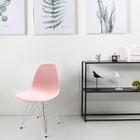 Cadeira Eames Rosa - Base Eiffel Cromada