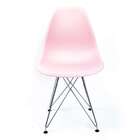 Cadeira Eames Rosa - Base Eiffel Cromada