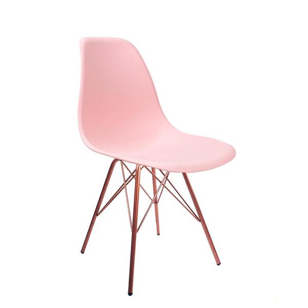 Cadeira Eames Tower Rosa Empório Tiffany Base Cobre