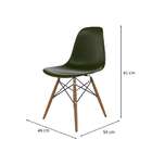 Cadeira Eames Verde Musgo E Madeira