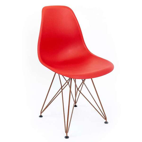 Cadeira Eames Vermelha - Base Eiffel Cobreâ