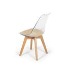 Cadeira Eames Wood Leda Acrílico Transparente - Nude
