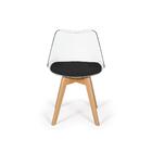 Cadeira Eames Wood Leda Acrílico Transparente - Preta