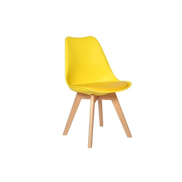 Cadeira Eames Wood Leda Design - Amarela