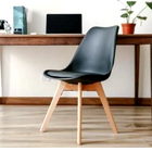 Cadeira Eames Wood Leda Design - Preta