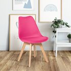 Cadeira Eames Wood Leda Design - Rosa