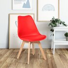 Cadeira Eames Wood Leda Design - Vermelha