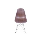 Cadeira Eames Wood Madeira Escura De Polipropileno Base Eiffe
