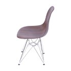 Cadeira Eames Wood Madeira Escura De Polipropileno Base Eiffe