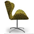Cadeira Egg Colmeia Preto E Amarelo Poltrona Decorativa Com B