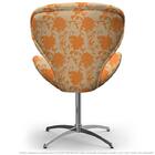 Cadeira Egg Floral Laranja E Marrom Poltrona Decorativa Com B