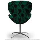 Cadeira Egg Floral Preto E Verde Poltrona Decorativa Com Base