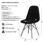 Cadeira Eiffel Botonê Eames DSW Preta Base Madeira