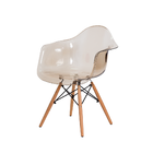 Cadeira Eiffel c/Braço Ambar Base Madeira