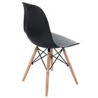 Cadeira Eiffel Charles Eames  Preta Com Base De Madeira, Eleg