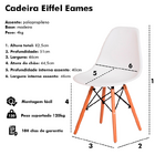 Cadeira Eiffel Charles Eames  Preta Com Base De Madeira, Eleg