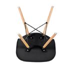 Cadeira Eiffel Charles Eames  Preta Com Base De Madeira, Eleg