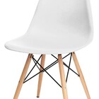 Cadeira Eiffel Charles Eames Branca F01 Com Base De Madeira D