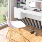 Cadeira Eiffel Charles Eames Branca F01 Com Base De Madeira D