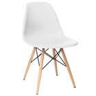Cadeira Eiffel Charles Eames Branca F01 Com Base De Madeira D
