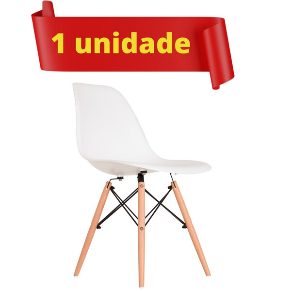 Cadeira Eiffel Charles Eames Branca Madeira Base - Ajb