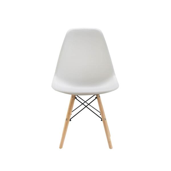 Cadeira Eiffel Com Pés Em Madeira - Branco