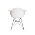 Cadeira Eiffel Eames c/ Braço Base Cromada Branca