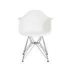 Cadeira Eiffel Eames c/ Braço Base Cromada Branca