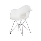Cadeira Eiffel Eames c/ Braço Base Cromada Branca