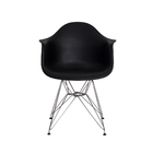Cadeira Eiffel Eames c/ Braço Base Cromada Preta