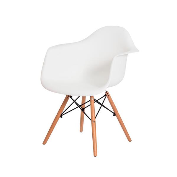 Cadeira Eiffel Eames Daw Com Braço Preta Base Madeira Design