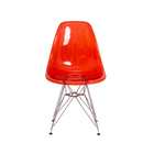 Cadeira Eiffel Eames DSR Vermelho Translúcido Base Cromada
