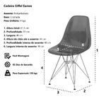 Cadeira Eiffel Eames DSR Vermelho Translúcido Base Cromada