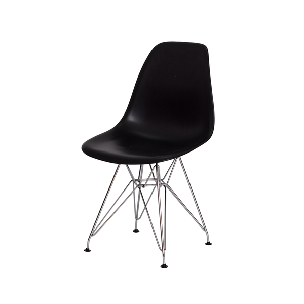 Cadeira Eiffel Eames Preta Base Cromada...