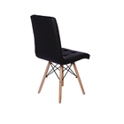 Cadeira Eiffel Gomos Estofada Base Madeira - Preta