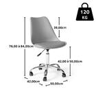 Cadeira Eiffel Office Base Giratória - Cinza