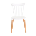 Cadeira Ellen Polipropileno Branca Base Madeira