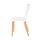 Cadeira Ellen Polipropileno Branca Base Madeira