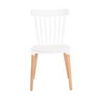 Cadeira Ellen Polipropileno Branca Base Madeira