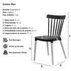 Cadeira Ellen Polipropileno Preta Base Madeira