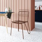 Cadeira Em Aço Carbono Pintado, Assento E Encosto Aramado Poz