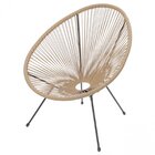 Cadeira Em Aço E Cordas De Pvc Acapulco  Natural/preto