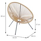 Cadeira Em Aço E Cordas De Pvc Acapulco  Natural/preto