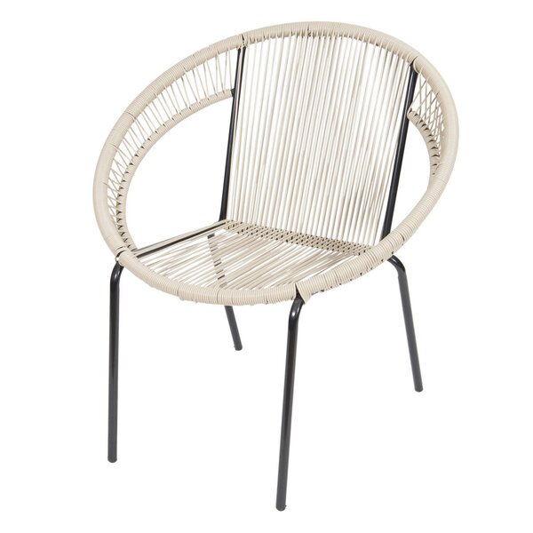 Cadeira Em Aço E Cordas Pvc Cancun Fendi/preto