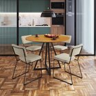 Cadeira Em Aço Veneza  Bege/verde