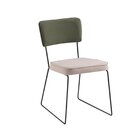 Cadeira Em Aço Veneza  Bege/verde