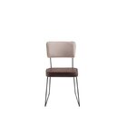 Cadeira Em Aço Veneza  Marrom/bege