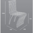Cadeira em acrílico 20,00mm moldado - Helena  15.07