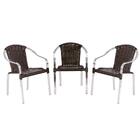 Cadeira Em Aluminio E Fibra Sintetica P/externa 3 Unid.